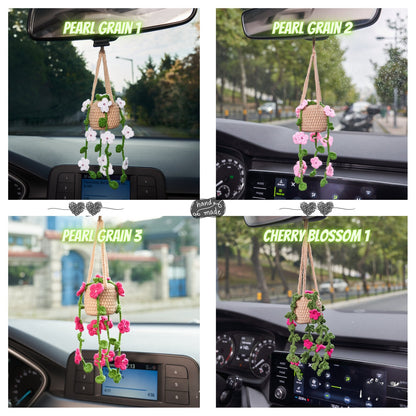Crochet Strawberry Car Accessory: Custom Plant Hanger