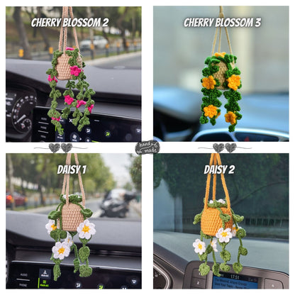 Personalized Crochet Plant Car Hanging • Custom Car Accessories