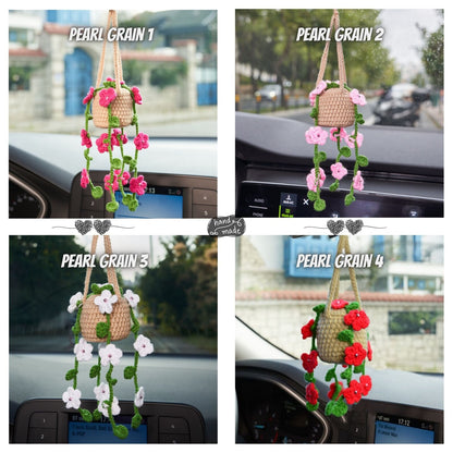 Personalized Crochet Plant Car Hanging • Custom Car Accessories