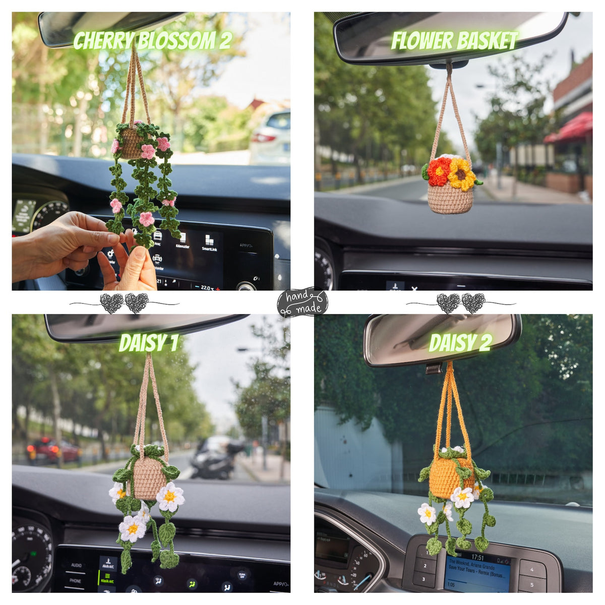 Crochet Strawberry Car Accessory: Custom Plant Hanger