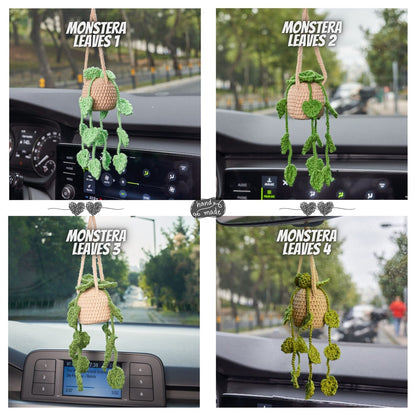 Personalized Crochet Plant Car Hanging • Custom Car Accessories