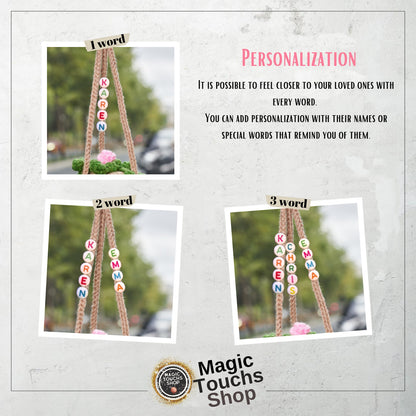 Crochet Strawberry Car Accessory: Custom Plant Hanger