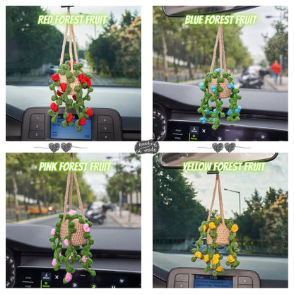 Crochet Lily of The Valley Car Hanging, Car Mirror Accessory