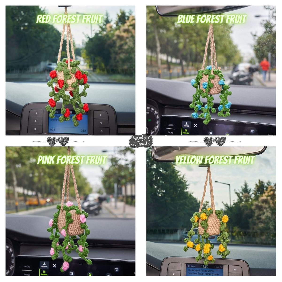 Personalized Crochet Plant Car Hanging:Car Decor