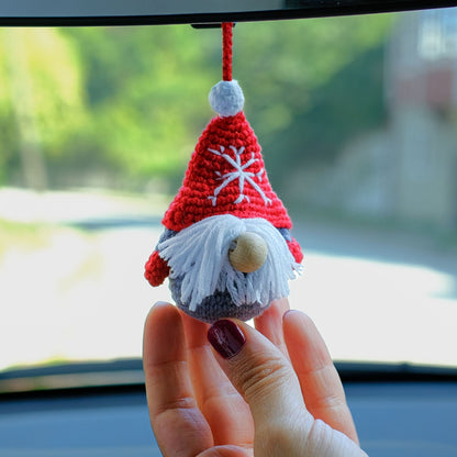 Crochet Gingerbread Ornament: Handmade Candy Cane Car Accessory