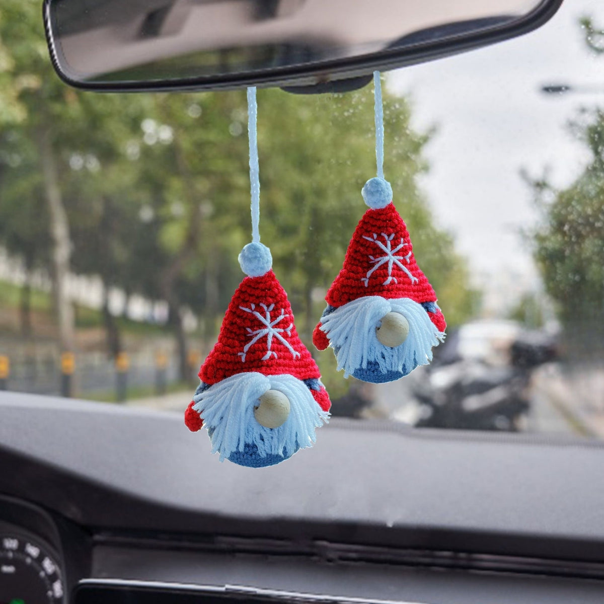 Crochet Gingerbread Ornament: Handmade Candy Cane Car Accessory