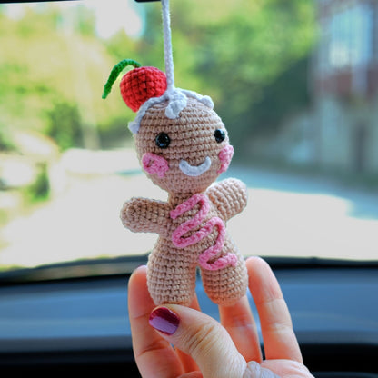 Crochet Christmas Car Ornament: Handmade Gnome & Candy Cane