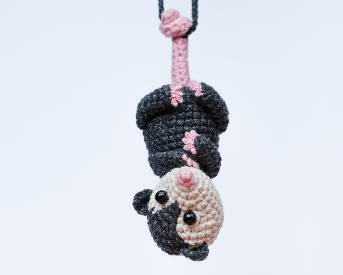Goth Car Accessory Bat Plush Rear View Mirror Accessory for Women, Men, Teens, Cool Car Mirror Hanging Bat Car Decor, Crochet Car Charm