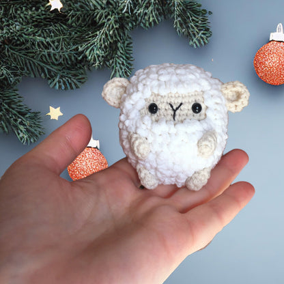 Cute Plush Keychain Sheep Keyring, Pom Pom Sheep Toy Plush, Lamb Easter Figurine Sheep Ornament, Chubby Sheep Desk Accessory, Sheep Keychain