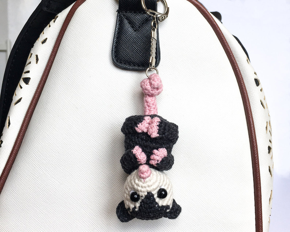 Crochet Opossum Car Charm, Rear View Mirror Decoration