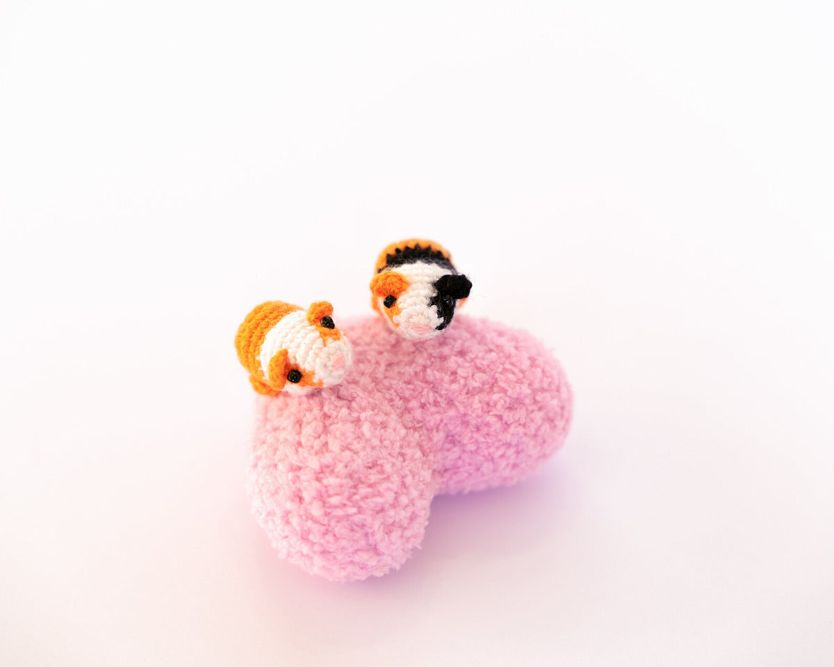 Mini Crochet Guinea Pig Dollhouse Miniatures, Micro Crochet Animal Hamster, Realistic Stuffed Animal