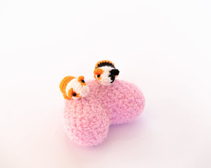 Mini Crochet Guinea Pig Dollhouse Miniatures, Micro Crochet Animal Hamster, Realistic Stuffed Animal