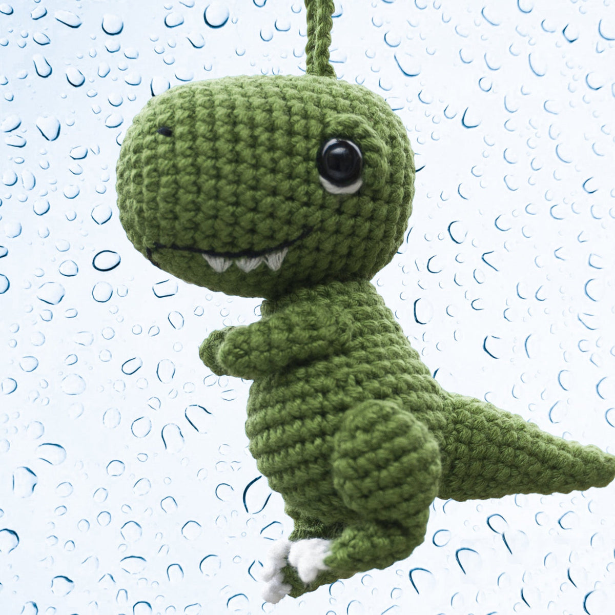 Dinosaur Car Decoration RearView Mirror Crochet Car Mirror Hanging Dino, Cool Car Decor, Crochet Dinosaur Gift Plush Car Accessory T-rex Toy