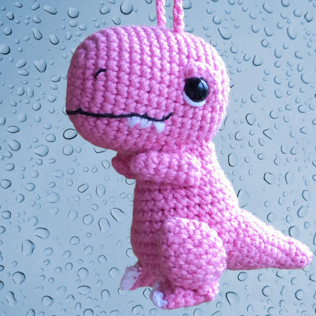 Dinosaur Car Accessory Cute Car Decor, RearView Mirror Accessory Car Mirror Hanging Dino, Crochet Dinosaur Gift, Cute Car Ornament T-rex Toy