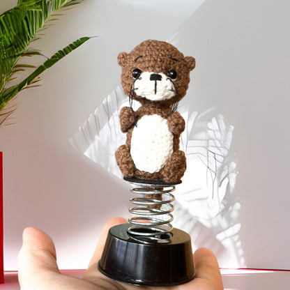 Cute Car Accessory for Women Men Teens, Otter Gift, Rear View Mirror Car Decor, Kawaii Car Decoration, Car Hanger Crochet Otter Car Ornament