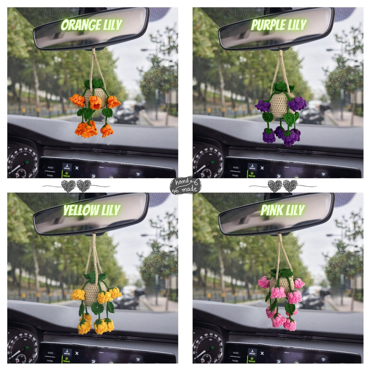 Personalized Crochet Plant Car Hanging:Car Decor