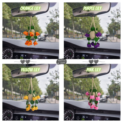 Personalized Crochet Plant Car Hanging:Car Decor
