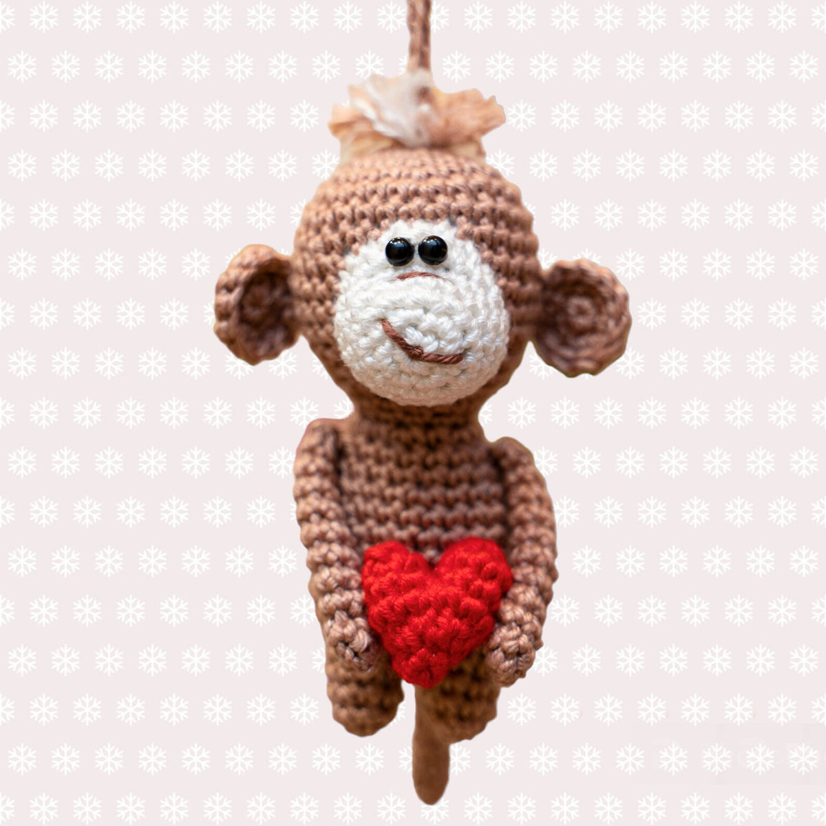 Crochet Ladybug Car Charm, Rear View Mirror Hanging Accessory