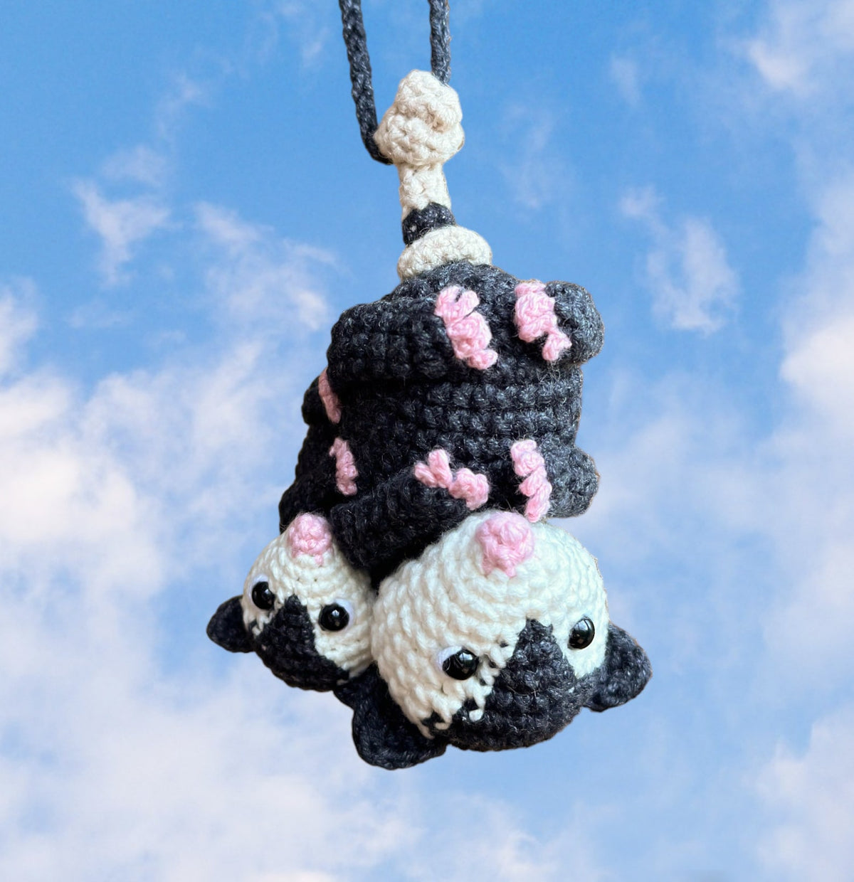 Mom Possum Car Accessory Cute Car Mirror Hanging Possum Ornament, Rearview Mirror Car Decor, Mom Gift, Crochet Opossum Mom Baby Car Hanger