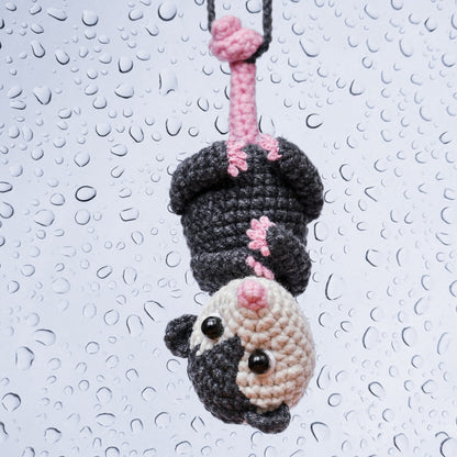 Mom Possum Car Accessory Cute Car Mirror Hanging Possum Ornament, Rearview Mirror Car Decor, Mom Gift, Crochet Opossum Mom Baby Car Hanger