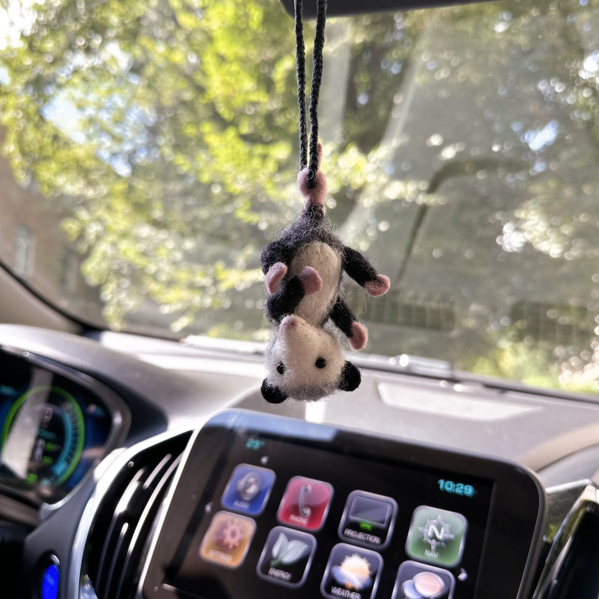 Possum Car Charm RearView Mirror Accessory, Felted Opossum Ornament, Car Mirror Hanging Accessories, Possum Car Hanger, Cute Car Accessories