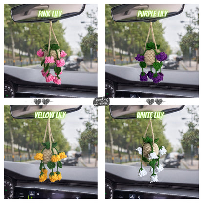 Crochet Plant Car Ornament: Personalized Succulent Car Accessory