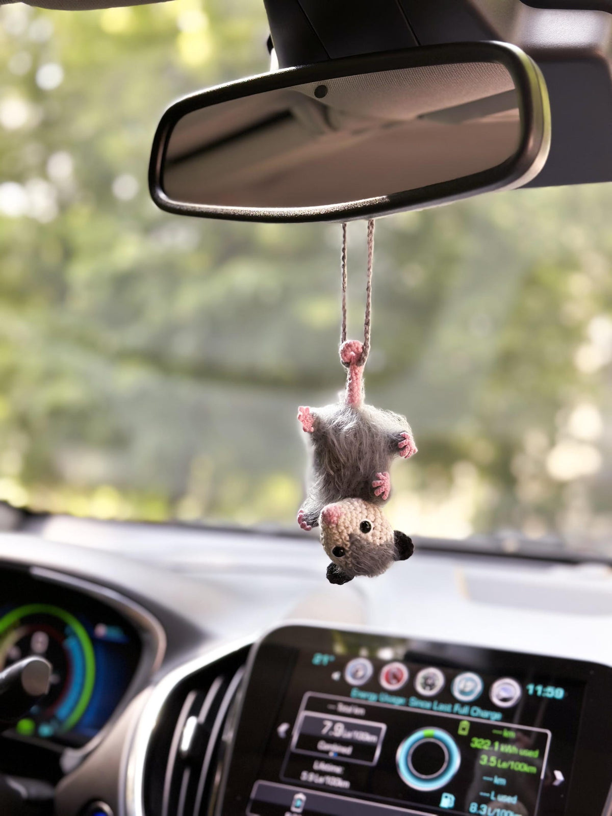 Cute Car Mirror Hanging Accessories for Women, Teens, Rear View Mirror Cat Car Decor Bat, Bee Anime Car Accessories Pokemon, Crochet Kawaii