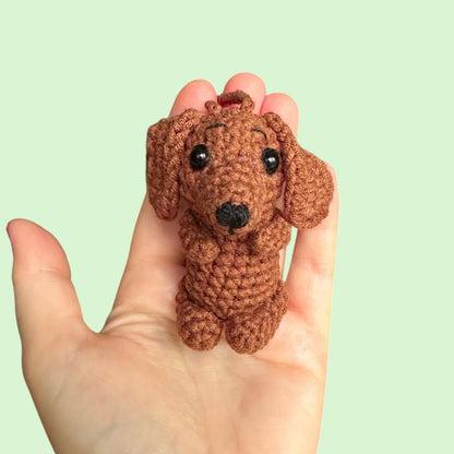 Crochet Dachshund Car Accessory, Rear View Mirror Hanger, Dachshund Gift, Cute Car Decoration, Dachshund Ornament, Doxie Car Mirror Charm