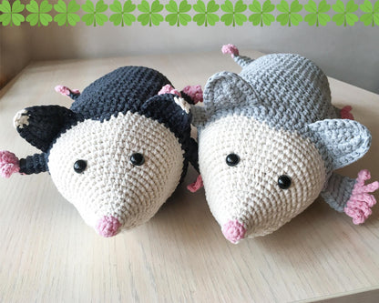 Possum Christmas Stocking Funny Crochet Possum Bag Holder, Opossum Christmas Decor, Cute Possum Gift Grey Stocking, Best Gift Possum Purse