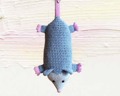 Possum Christmas Stocking Funny Crochet Possum Bag Holder, Opossum Christmas Decor, Cute Possum Gift Grey Stocking, Best Gift Possum Purse