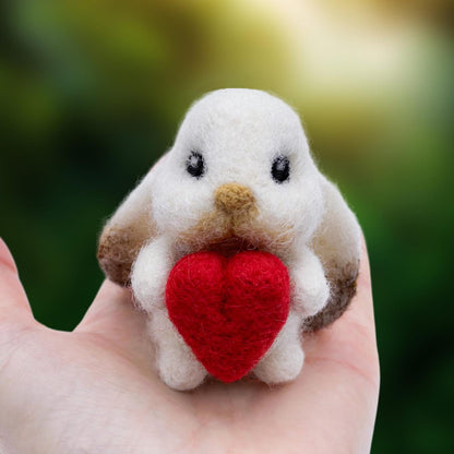Needle Felted Bunny Car Ornament, Rear View Mirror Charm, Cute Car Accessory, Baby Bunny with Carrot