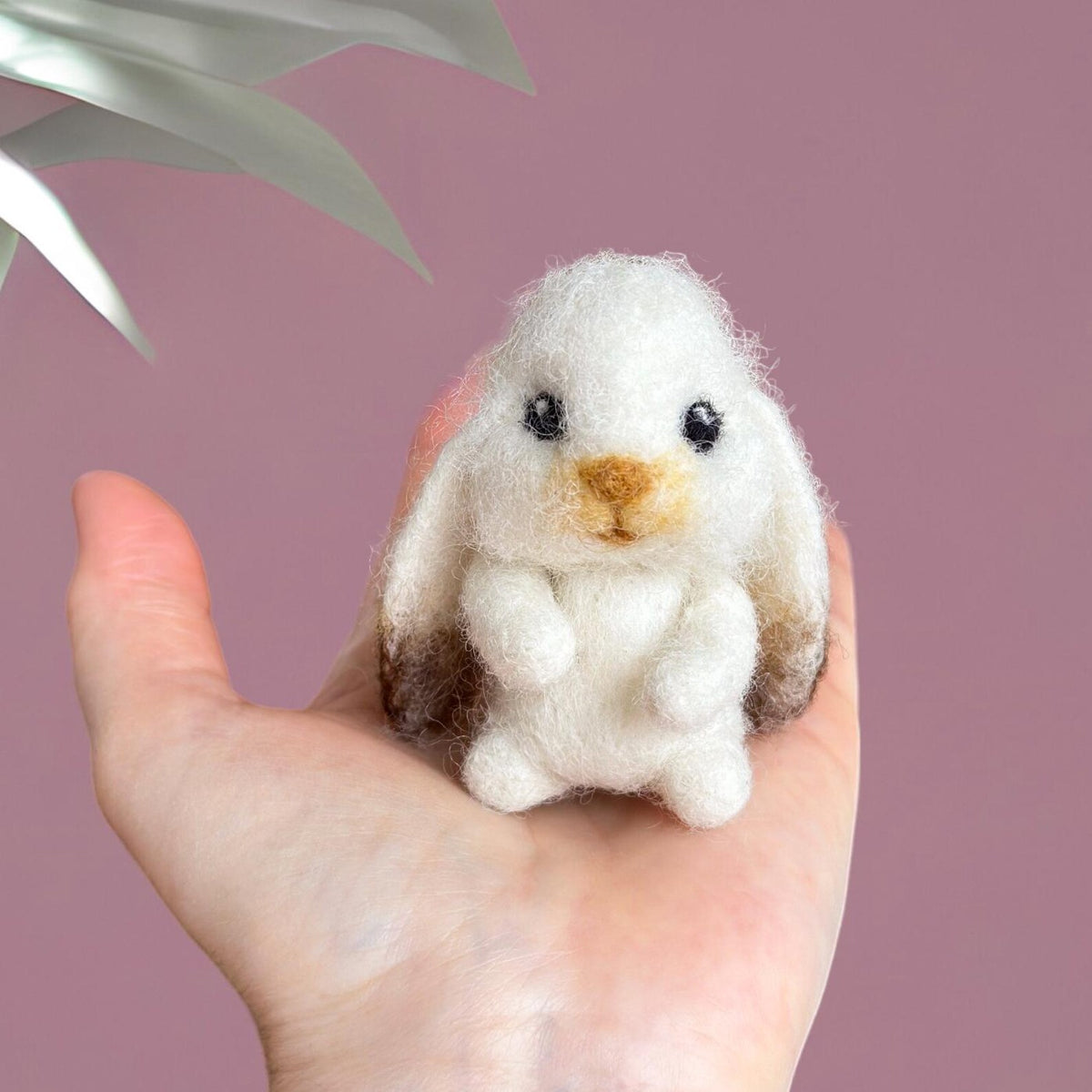 Needle Felted Bunny Car Ornament, Rear View Mirror Charm, Cute Car Accessory, Baby Bunny with Carrot