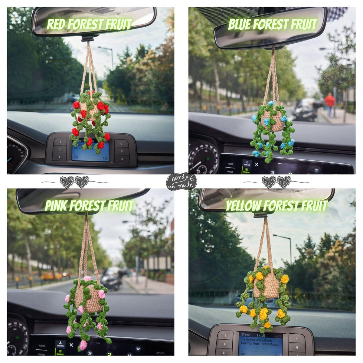 Personalized Crochet Lavender Car Hanging, Custom Car Decor