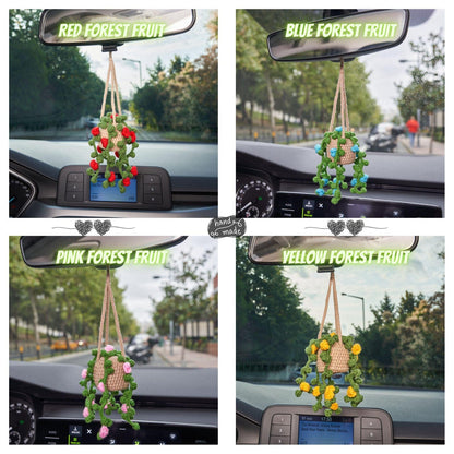 Personalized Crochet Lavender Car Hanging, Custom Car Decor
