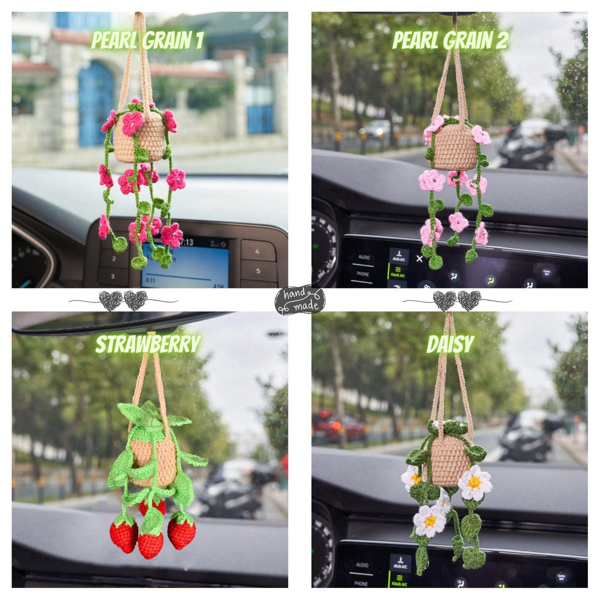 Personalized Crochet Lavender Car Hanging, Custom Car Decor
