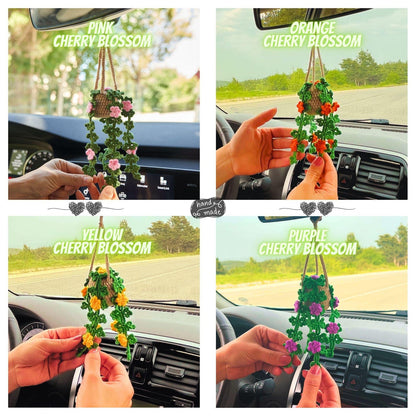 Personalized Crochet Lavender Car Hanging, Custom Car Decor