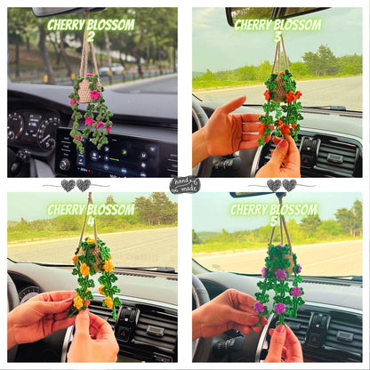 Crochet Plant Car Ornament: Personalized Succulent Car Accessory