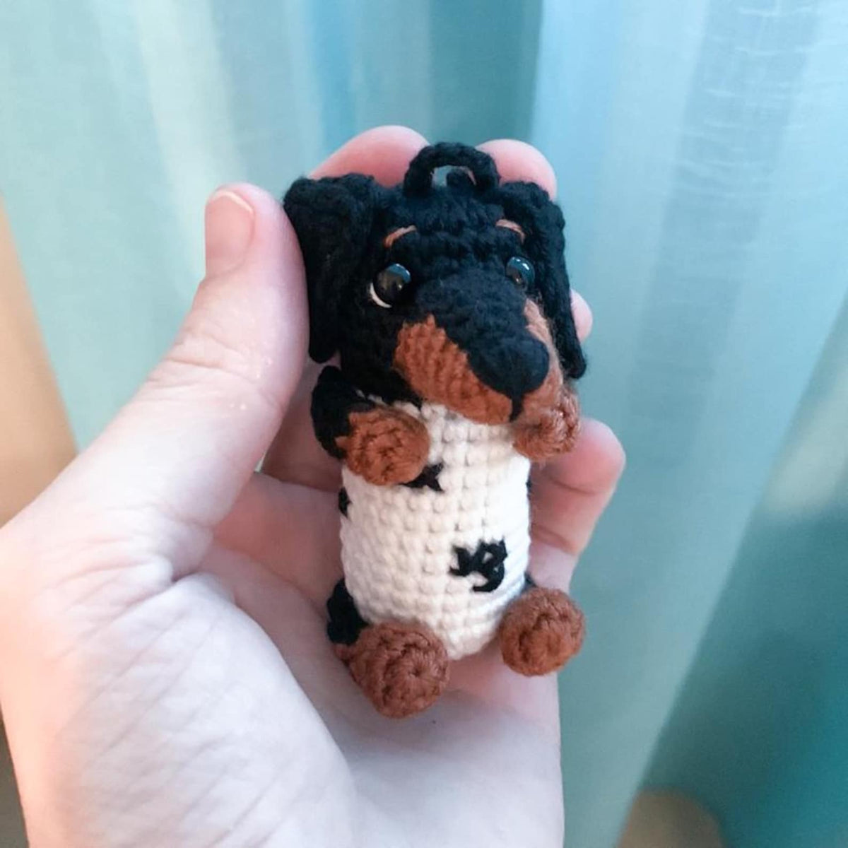 Crochet Dachshund Car Accessory, Rear View Mirror Hanger, Dachshund Gift, Cute Car Decoration, Dachshund Ornament, Doxie Car Mirror Charm
