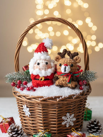 Handmade Crochet Santa Claus and Reindeer Keychain, Xmas hanging crochet, Handmade Amigurumi Christmas Gift, Winter Gifts, Holiday Gift