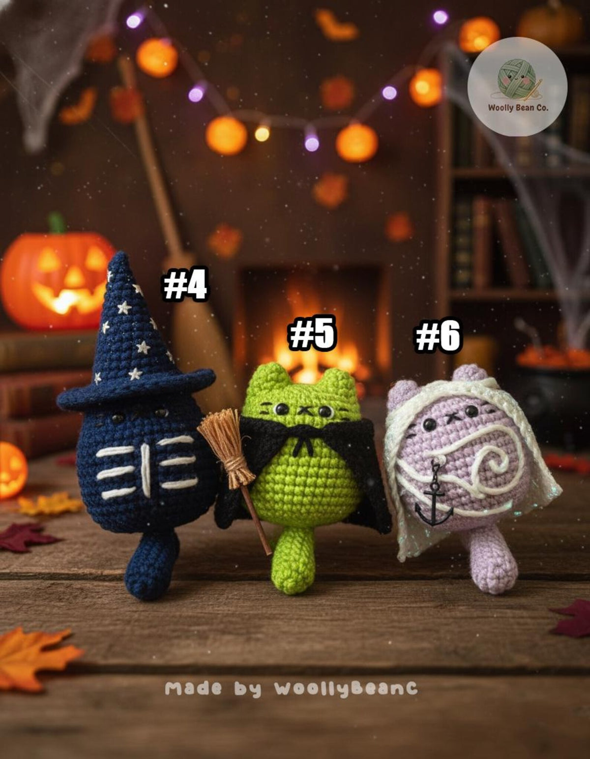 Finished Product -  Cute Chubbies Cat Crochet Halloween Keychain,Halloween Crochet, Crochet Kitten Keychain, Halloween Spooky Amigurumi