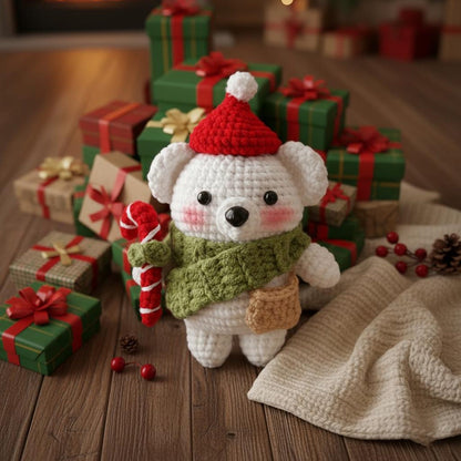 Christmas Bear Crochet Doll, Bear Christmas Amigurumi, Bear Crochet Pattern, Cute Bear Crochet, Magic bear, Christmas Decor, Gift For Her