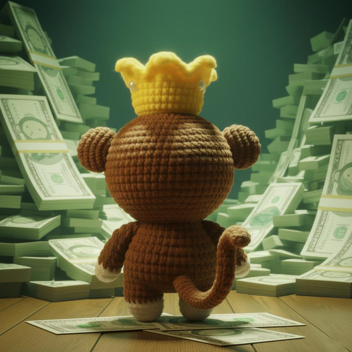 Crochet Rich Monkey With Crown Keychain, Crochet Money Monkey Keychain, Amigurumi Monkey, Crochet Monkey, Crochet Keyring, Monkey Gifts