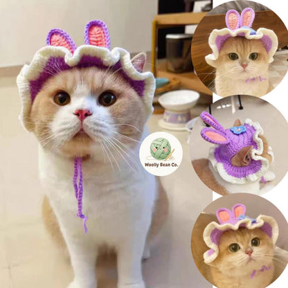 Handmade Cat Knit Hat, Pet Knit Scarf, Crochet Dog Hat, Cute Pet Accessories, Knitted Halloween Pet Outfit, Cat Lover Gifts, Dog Lover Gifts