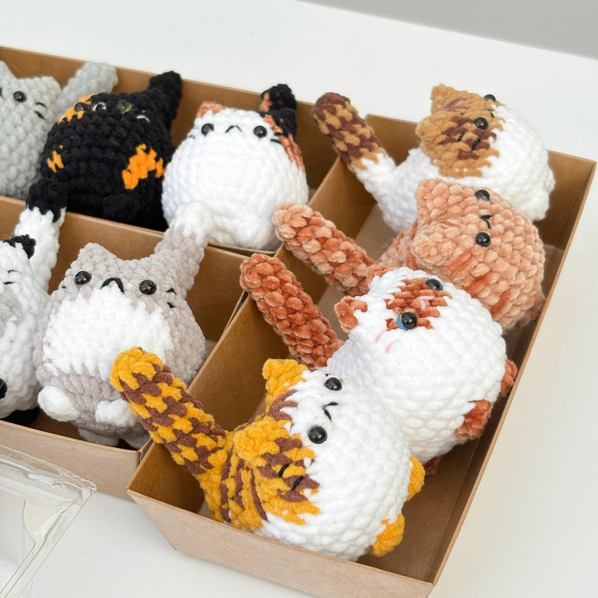 Buy 2 get 1 Crochet mini Christmas cat keychain Crochet Cat Stuffed Animal Cute Gift for Cat Lovers,Car Keyring, Soft Chubby Kitty Amigurumi