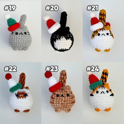Buy 2 get 1 Crochet mini Christmas cat keychain Crochet Cat Stuffed Animal Cute Gift for Cat Lovers,Car Keyring, Soft Chubby Kitty Amigurumi