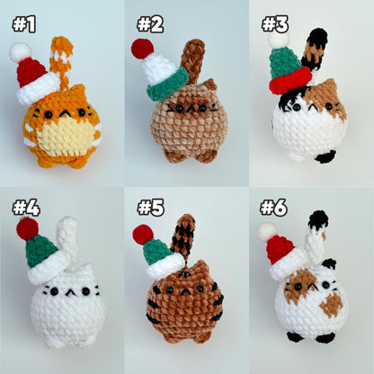 Buy 2 get 1 Crochet mini Christmas cat keychain Crochet Cat Stuffed Animal Cute Gift for Cat Lovers,Car Keyring, Soft Chubby Kitty Amigurumi