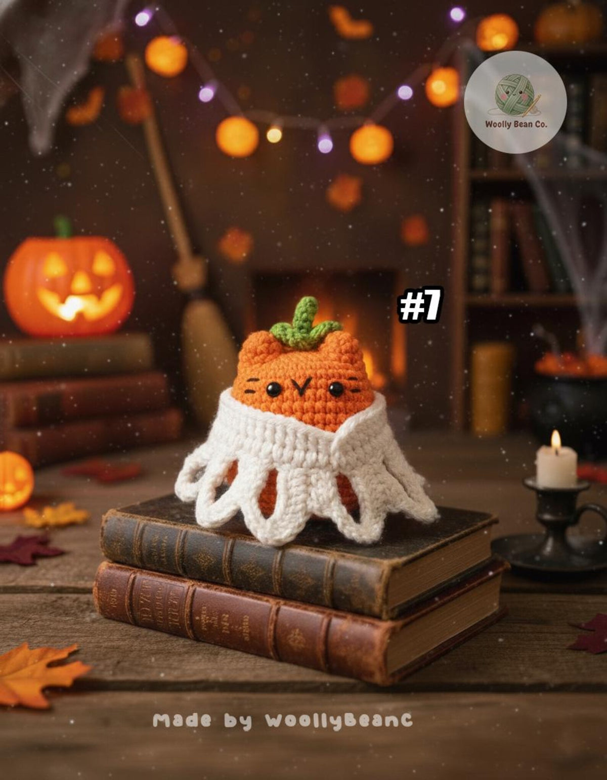 Finished Product -  Cute Chubbies Cat Crochet Halloween Keychain,Halloween Crochet, Crochet Kitten Keychain, Halloween Spooky Amigurumi
