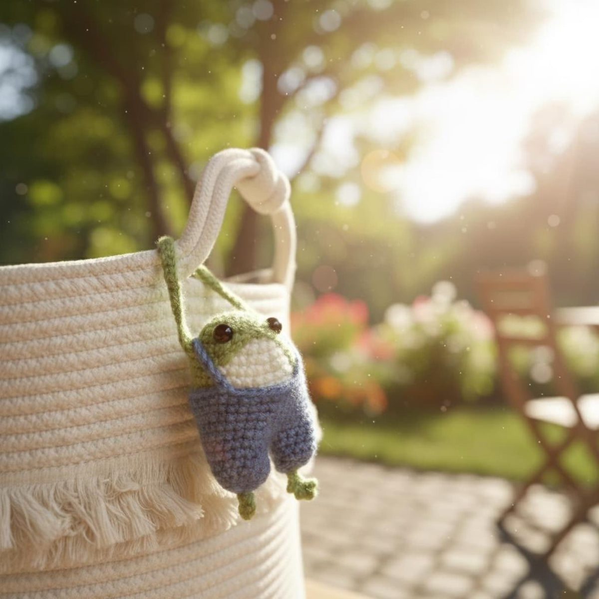 Cute Handmade Crochet Frog Plushie with Blue Overalls, Amigurumi Frog Doll, Cute Animal Toy, Frog Lovers, Froggy Crochet, Knitted Frog