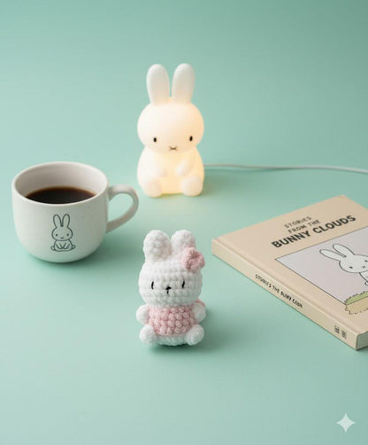 Y2k Bunny  Handmade Crochet Lifestyle Keychain Bag With Charm, Gift For Her, bunny Phone Hanging, handmade Bunny Keychain crochet