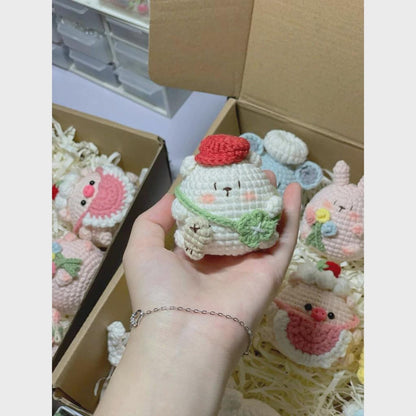 Crochet Adorable Chubby Animal Keychains: Chubby Plush Amigurumi Backpack Charm, Cute Animals Crochet, Amigurumi Animal Toy